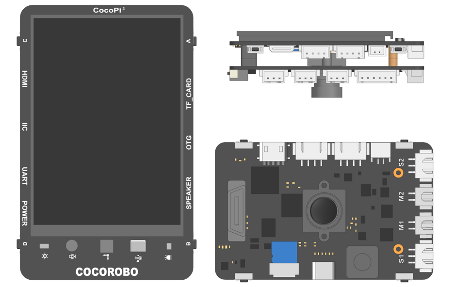 CocoPi² AI+STEM 教學套件 — 硬件板卡與電子元件展示,亮色實驗室背景,精密電路板特寫